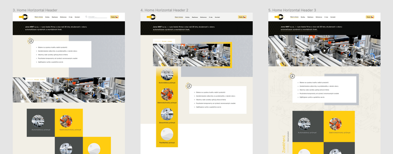 We proposed few mock-up alterations of each page